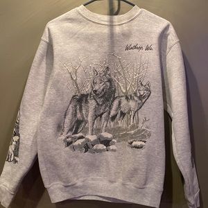 Timber Wolf Winthrop Washington Gray Crewneck